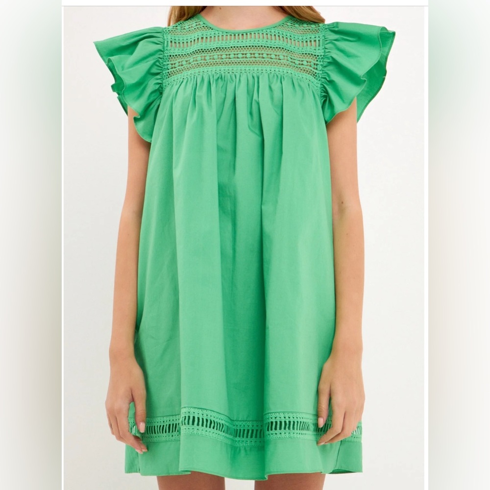 NWT- Flutter sleeve Green dress- adorable for Spring- Easter- St Patrick’s Day